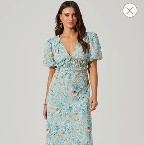 ASTR the label Esperanza Floral Puff Sleeve Midi Dress